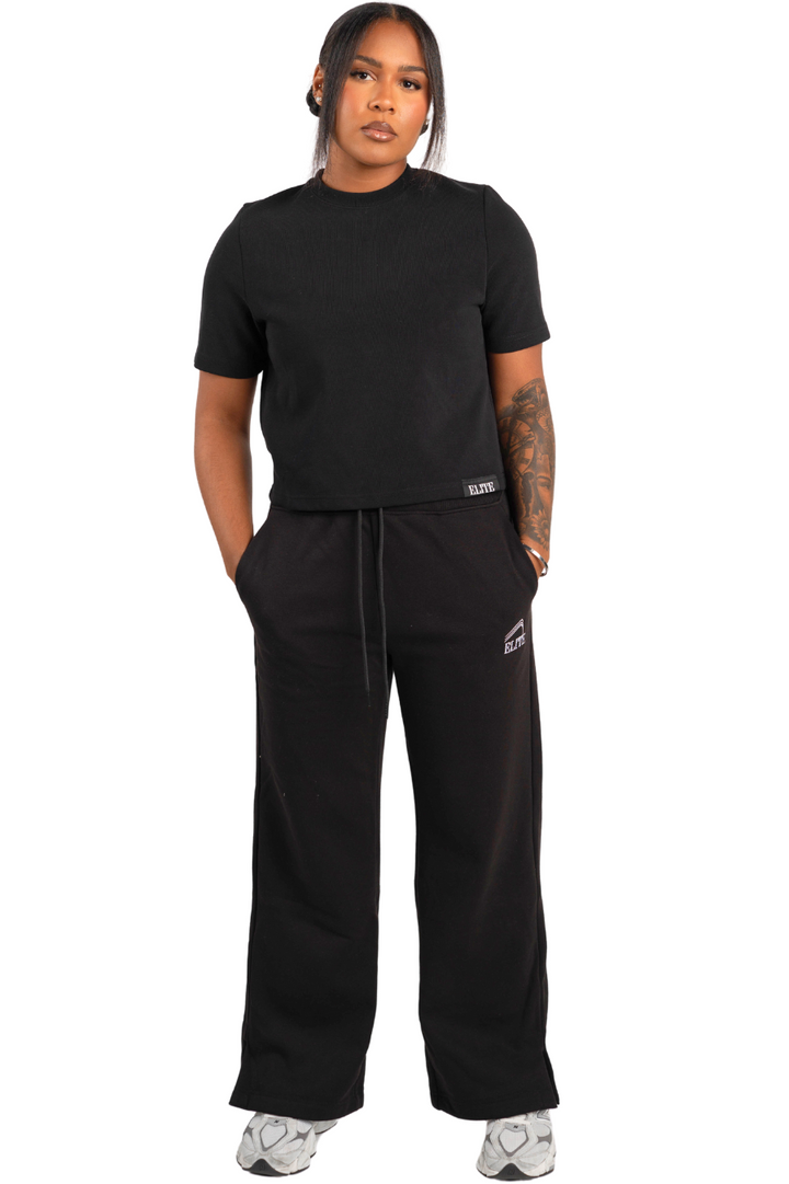 Women's Elite Flared Leg Fleece Pant - Black