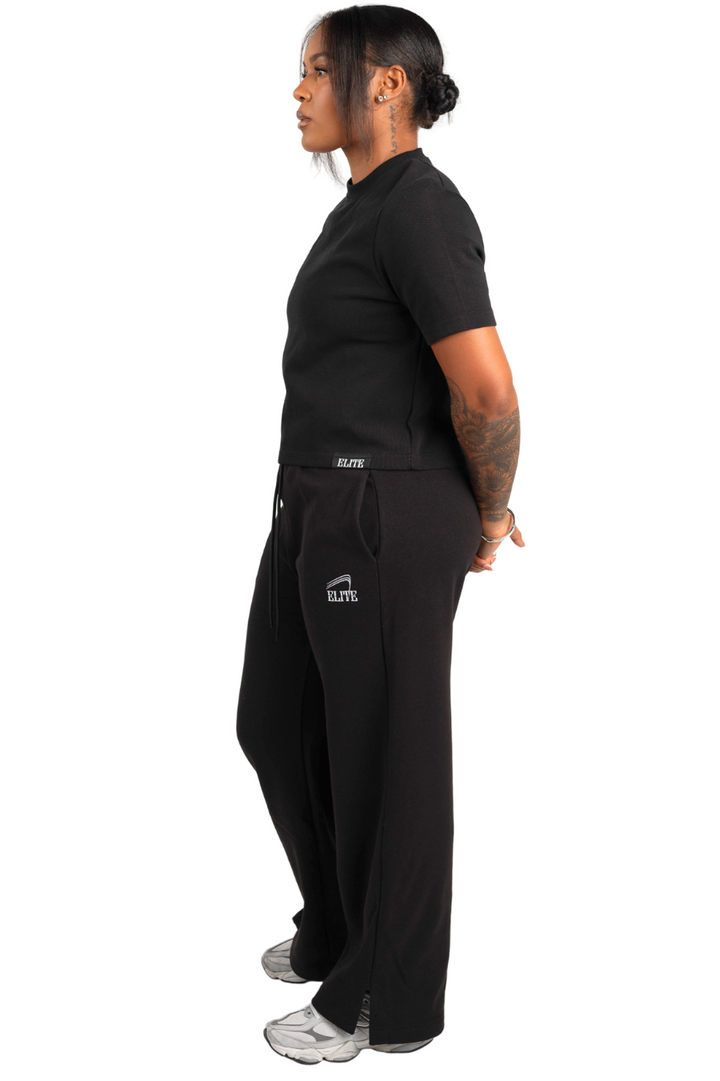 Women's Elite Flared Leg Fleece Pant - Black