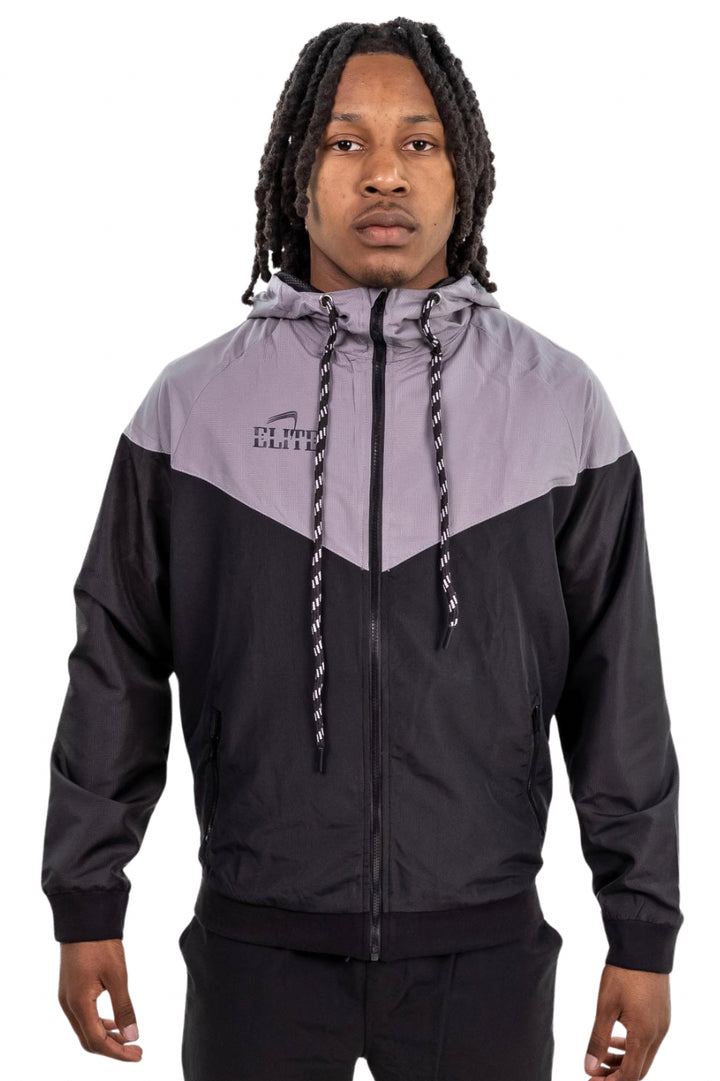 ELITE TWO TONE WINDBREAKER JACKET - GREY/BLACK