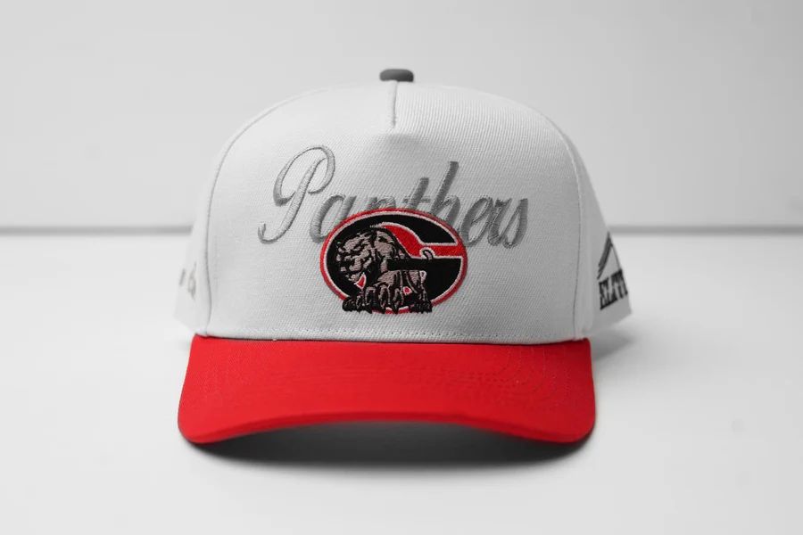 Glen Oaks Panthers Cap - White crown + Red brim