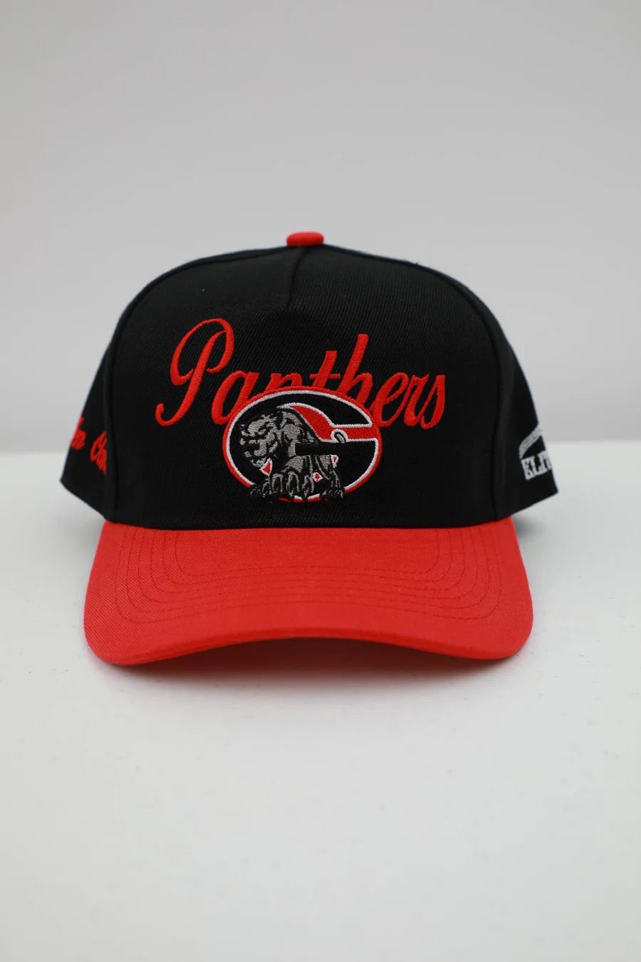 Glen Oaks Panthers Cap - Black crown + Red brim