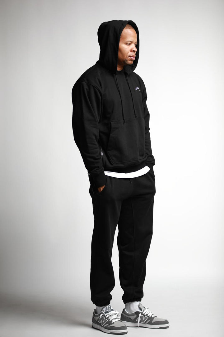 Elite Crewneck Hoody Set - Black