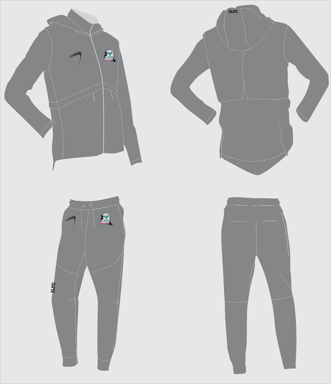 Lady Ballers Elite Travel Gear with Hood - Grey