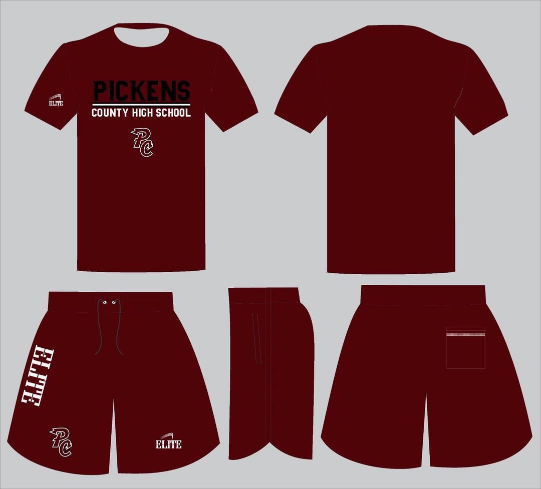 Pickens County Girls Basketball - Shirt and Short Mahroon