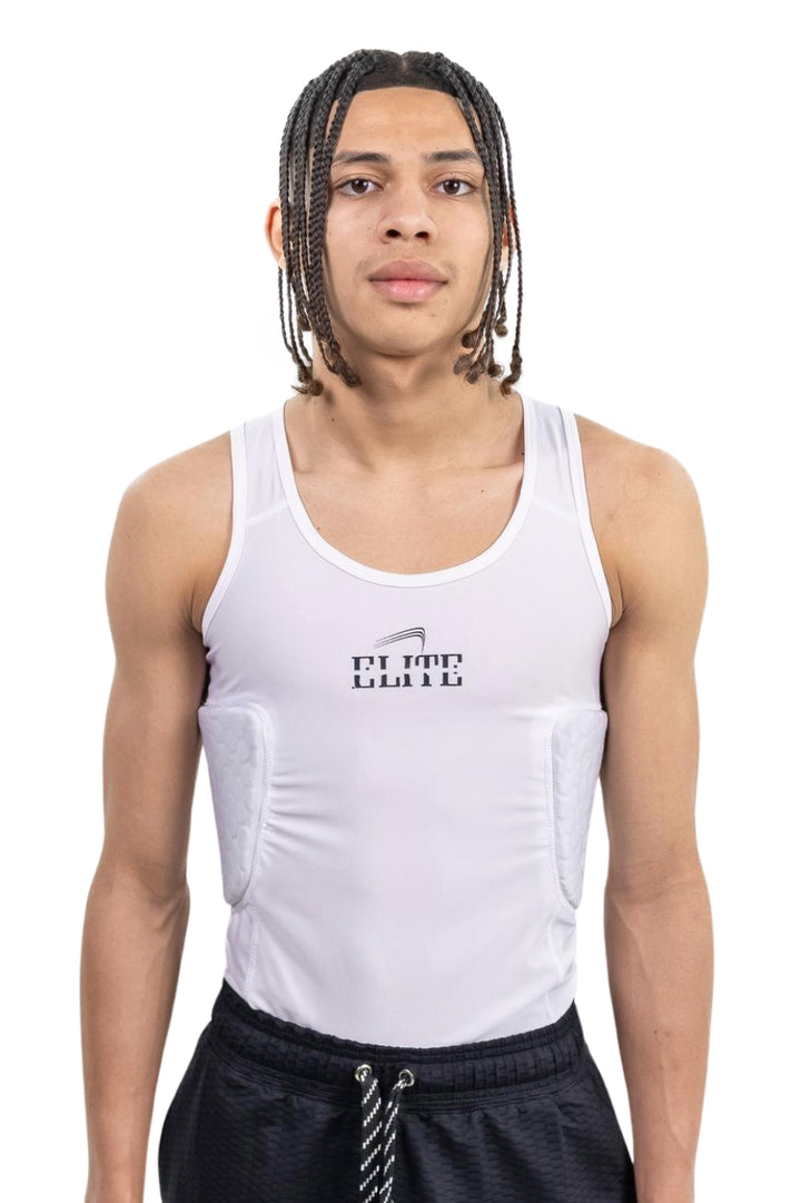 ELITE PADDED COMPRESSION TANK WHITE