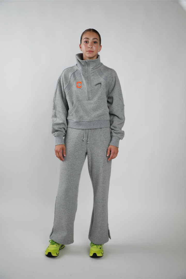Catholic Elite Cropped Pullover Fleece Set - Women's - Grey