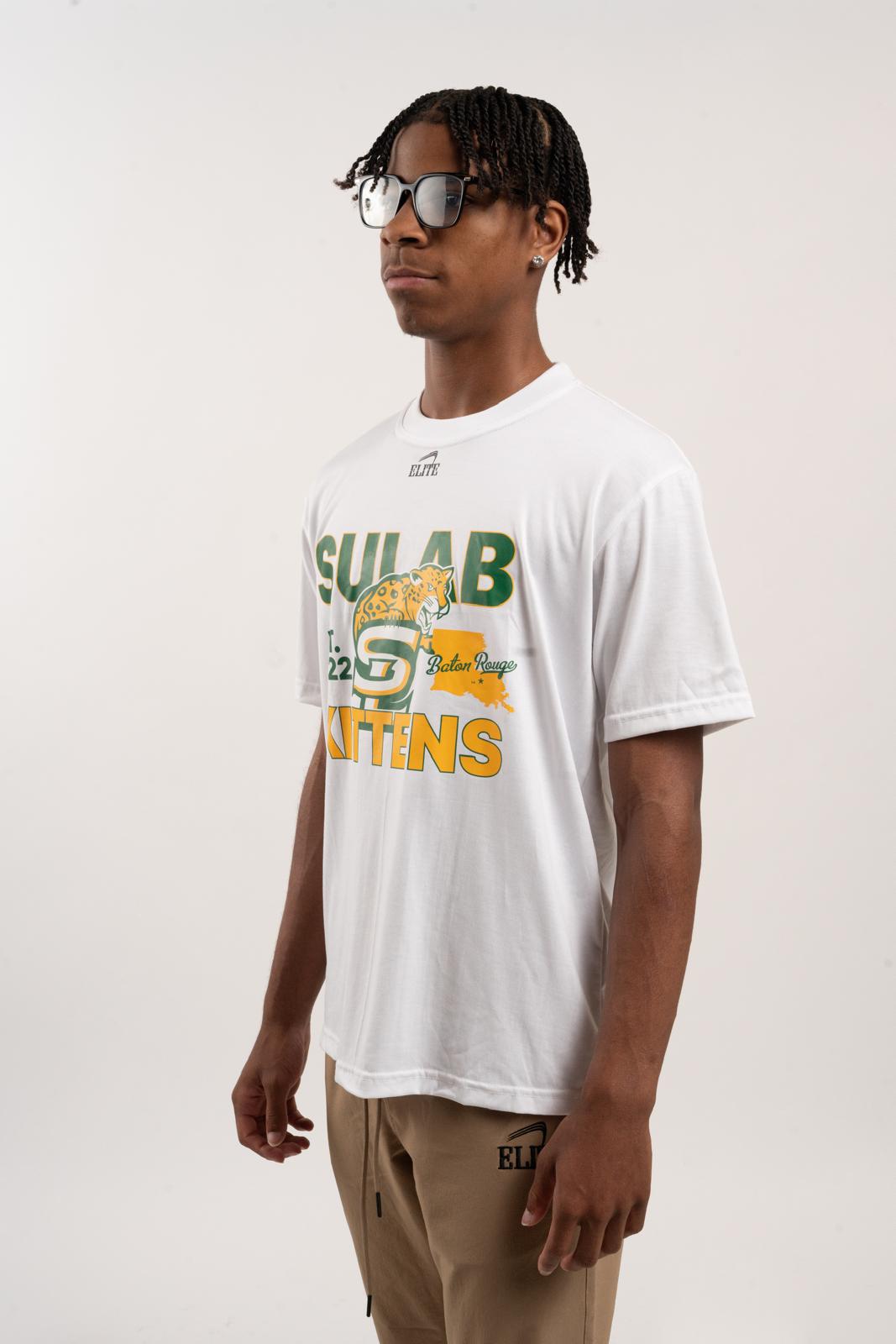 SULAB Short Sleeve Shirt -  White (Kitten Logo)
