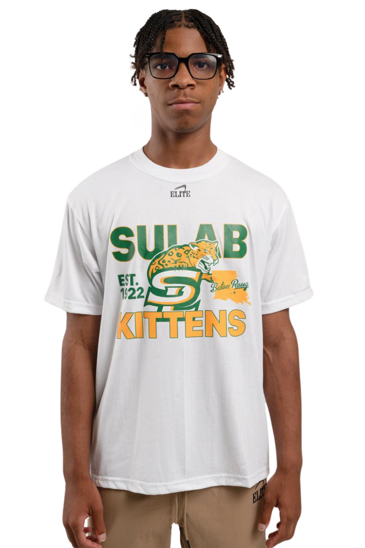 SULAB Short Sleeve Shirt -  White (Kitten Logo)