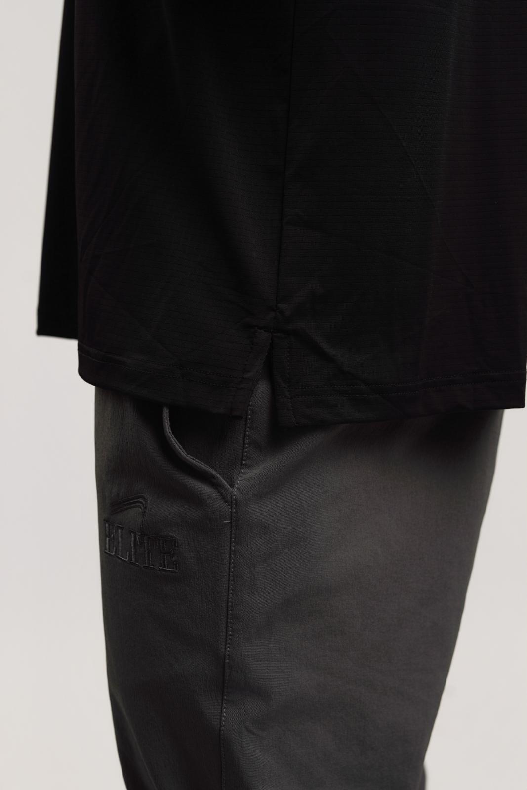 Elite Four Button Polo - Black