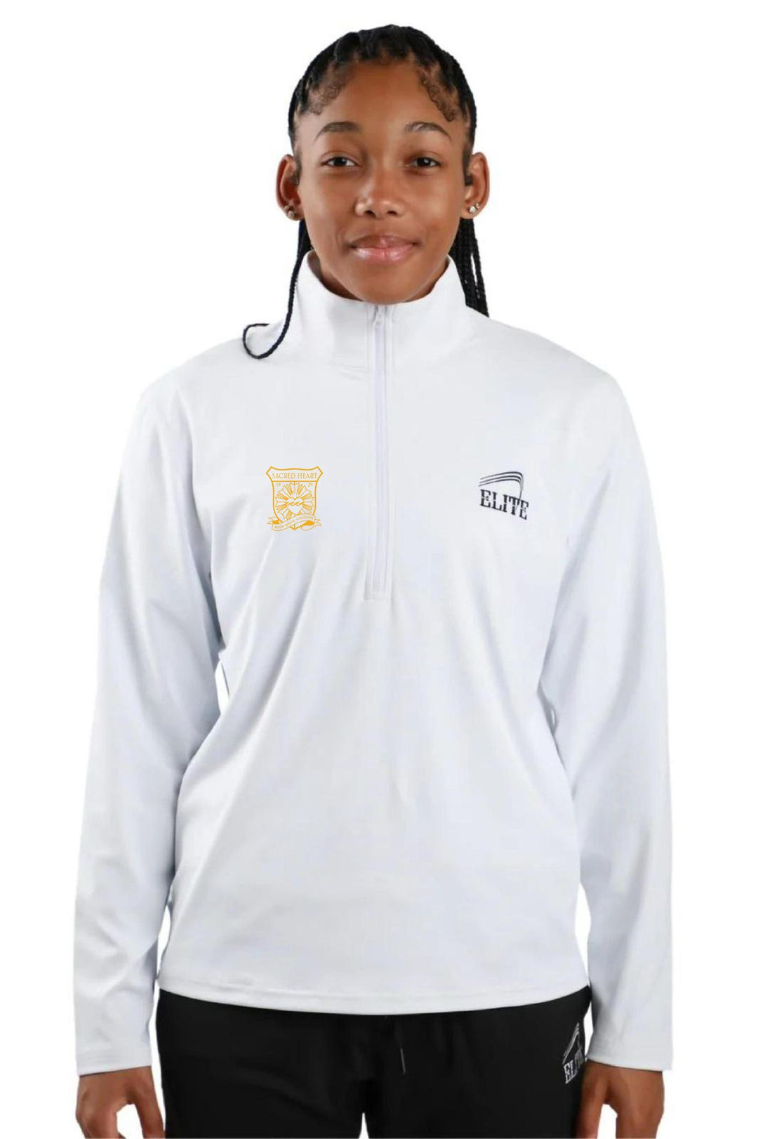 SH 1/2 Zip Performance Shirt- White