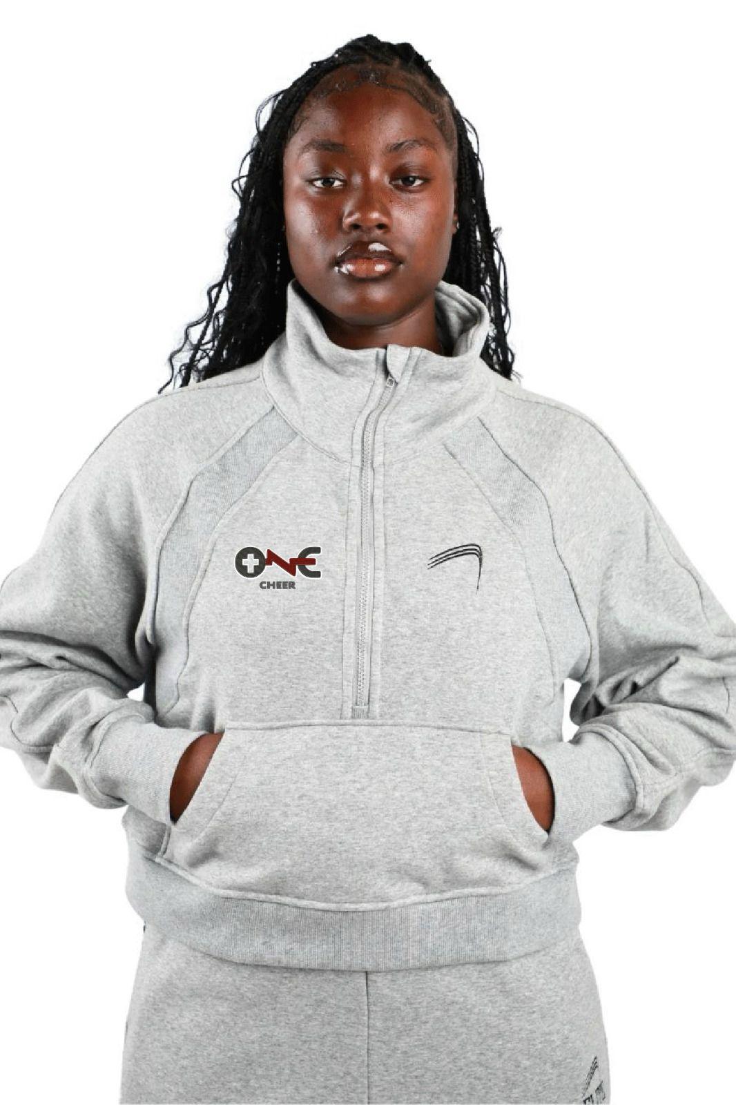 OCC Cheer Cropped Fleece Pullover Set - Gray