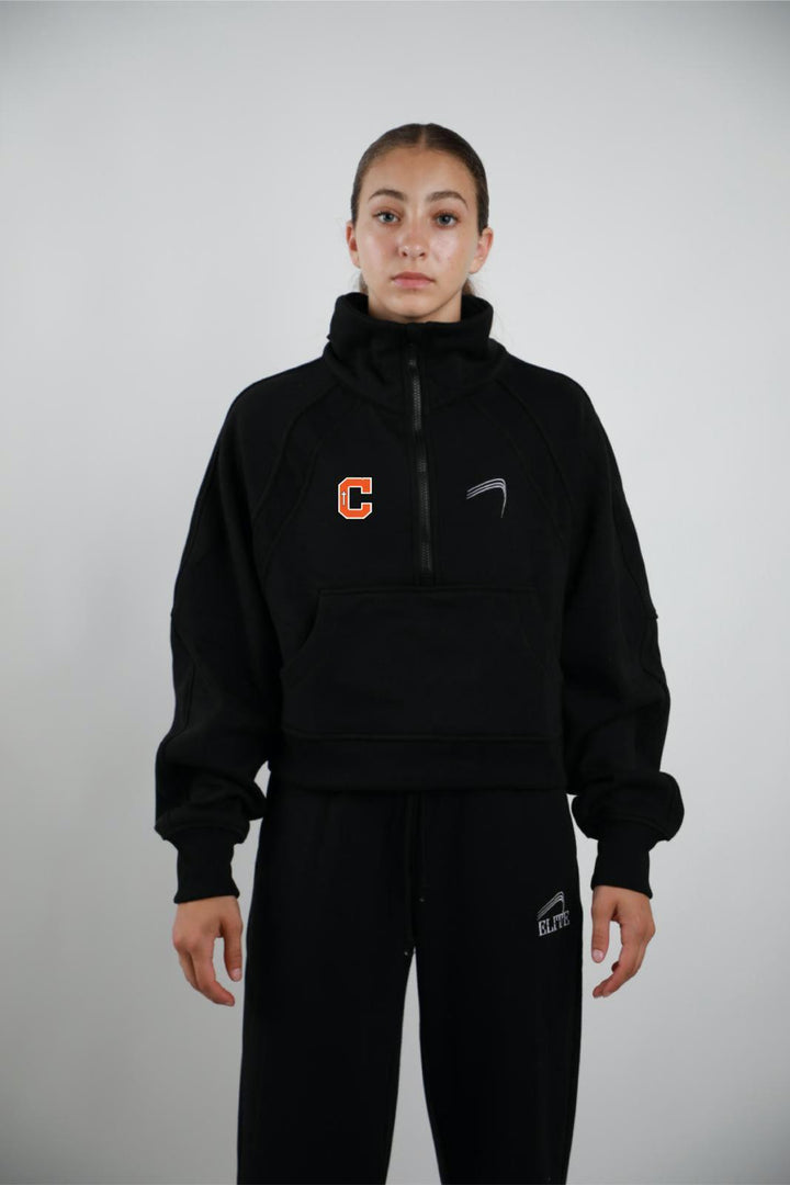 Catholic High Bears Fleece Cropped Pullover Set - WOMEN'S - Black