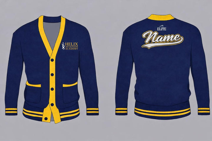 Helix Aviation Letterman Cardigan + 2 Logos