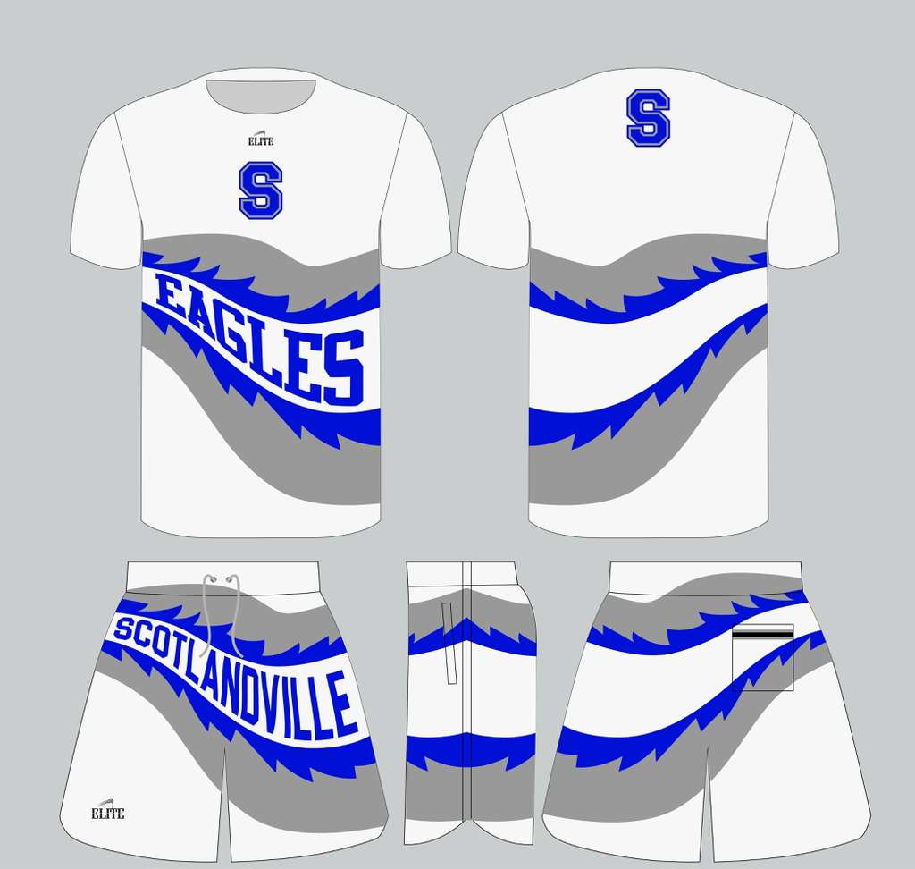 Scotlandville Short & Shirt Set 2026 - White (Blue Stipes)