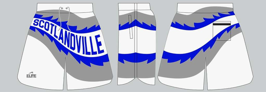 Scotlandville Short - White (Blue Stripes)