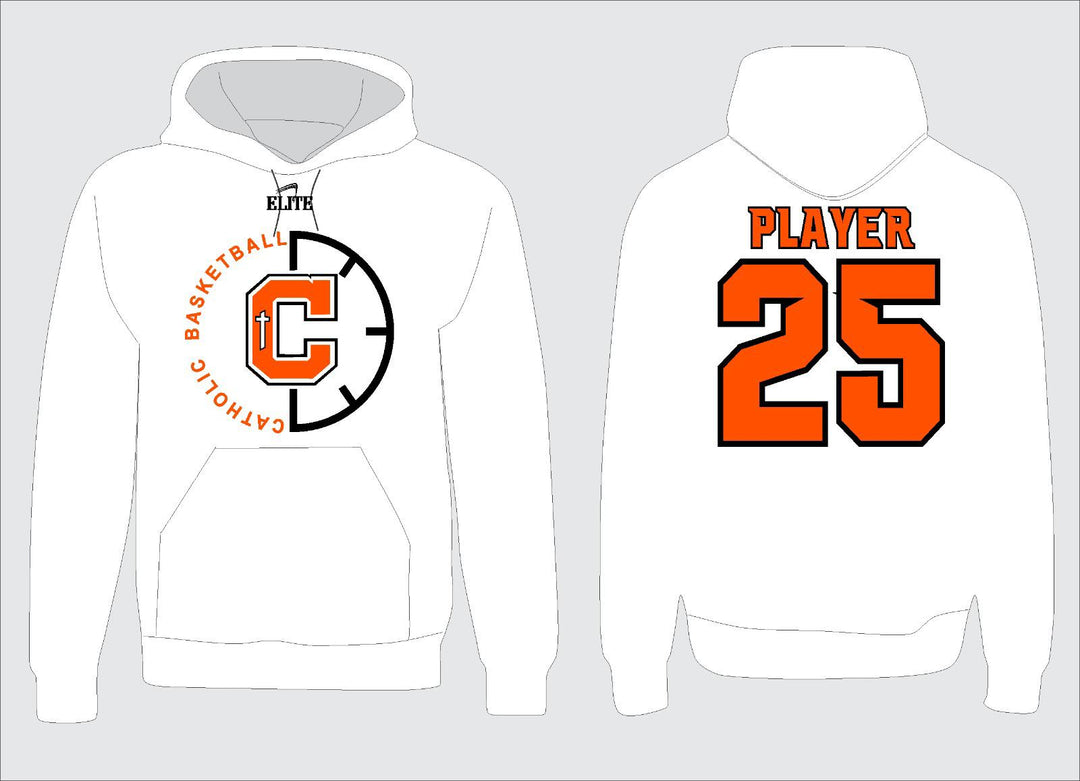 Catholic High Bears Basketball Hoodie - White ( C Logo )