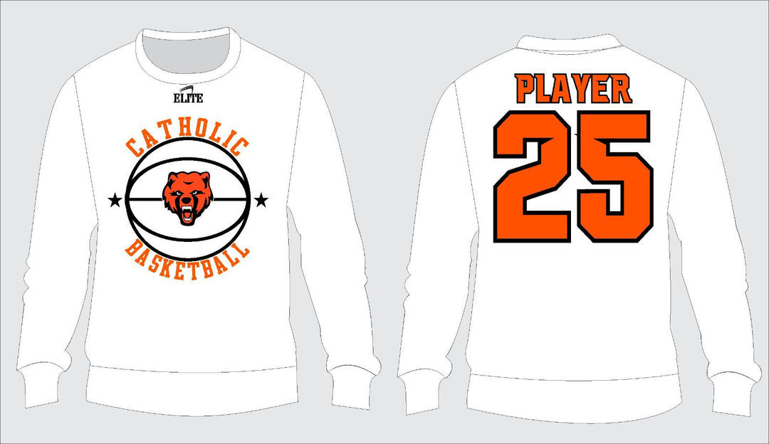 Catholic High Bears Basketball Crewneck - White ( Bear Logo )