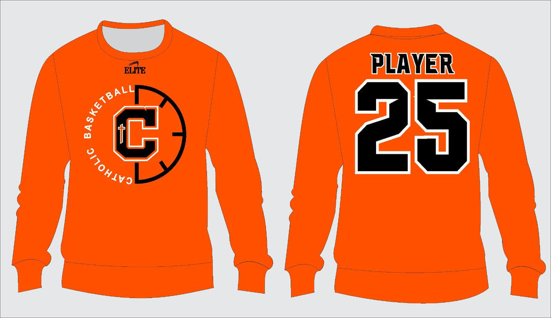 Catholic High Bears Basketball Crewneck - Orange ( C Logo )