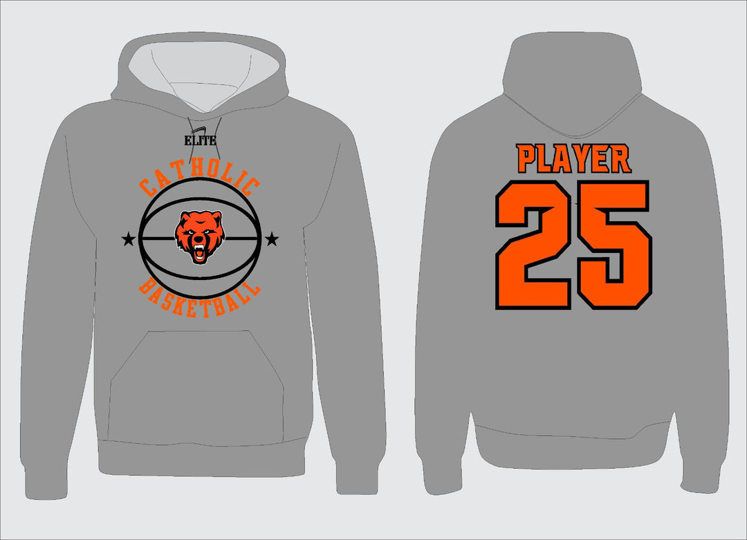 Catholic High Bears Basketball Hoodie - Grey ( Bear Logo )