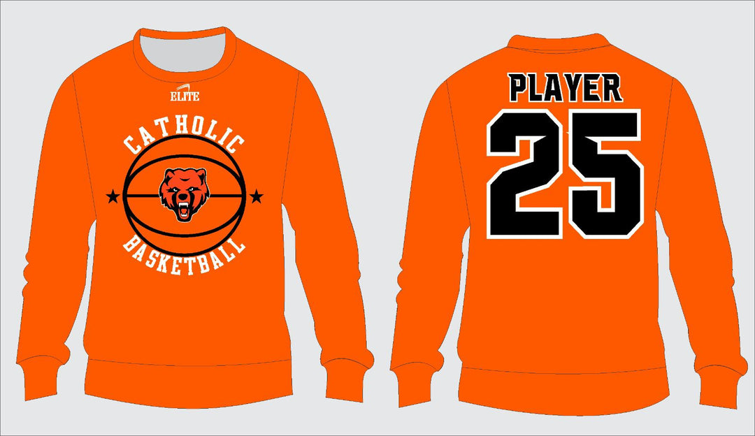 Catholic High Bears Basketball Crewneck - Orange ( Bear Logo )